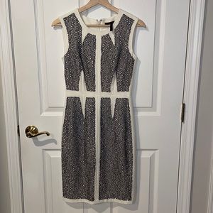 BCBG MAXAZRIA size 2 dress white black worn once.  Clean no signs of wear/flaws